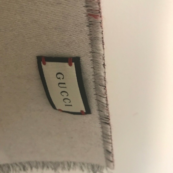Gucci Ivory/Black Wool/Silk Scarf - Picture 9 of 11